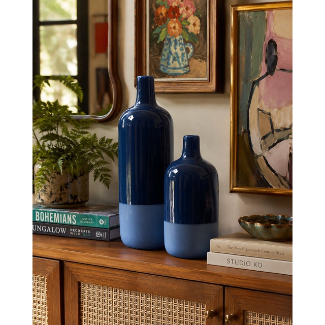 Blue Delft Blue Vase Set of 2 For Sale - Image 8 of 10