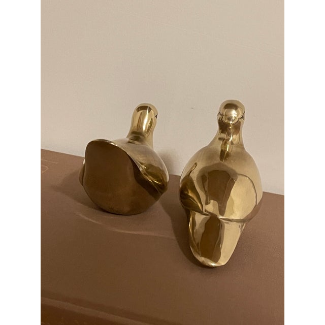 Mid-Century Modern Brass Doves For Sale - Image 4 of 12