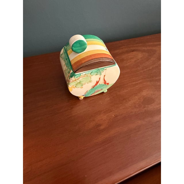 Ceramic Clarice Cliff Fantasque Bizarre “Secrets” Pattern Sugar Bowl With Lid – Newport Pottery England For Sale - Image 7 of 7