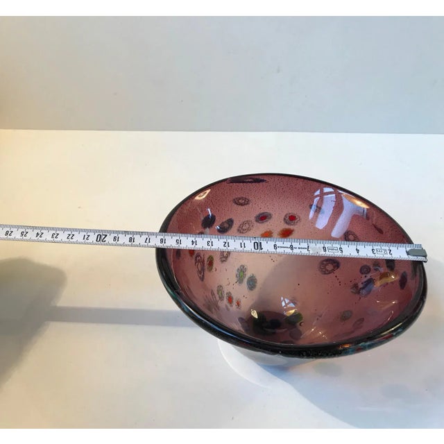 Mauve Mid-Century Millefiori Murano Glass Bowl, 1970s For Sale - Image 8 of 10