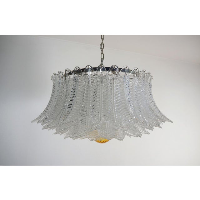 Large Murano Glass Chandelier with 100 Clear Felci Glasses, 1990s For Sale - Image 18 of 18