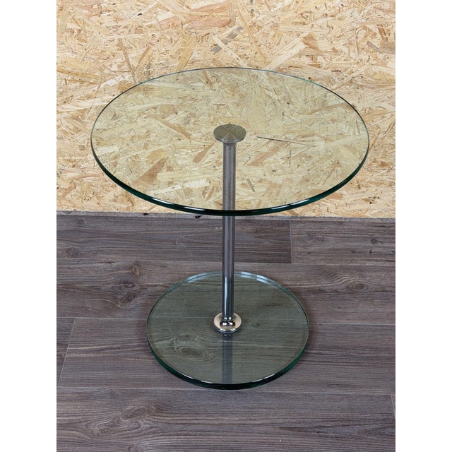 Space Age Side Table in Chrome and Glass, 1980s For Sale - Image 3 of 15