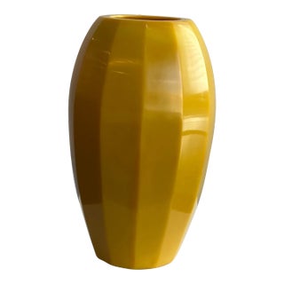 Robert Kuo Imperial Yellow 12-Facet Peking Vase Signed by Robert Kuo For Sale