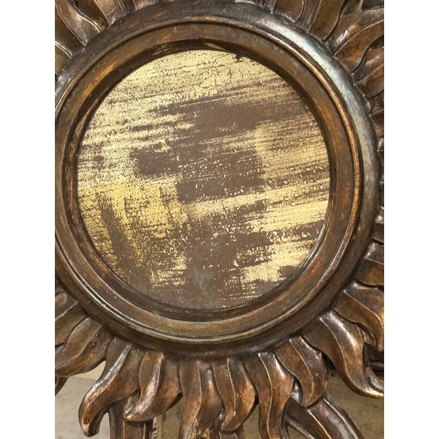 1940s Pair of Italian Silver Wood Sunburst Mirrors For Sale In Dallas - Image 6 of 6