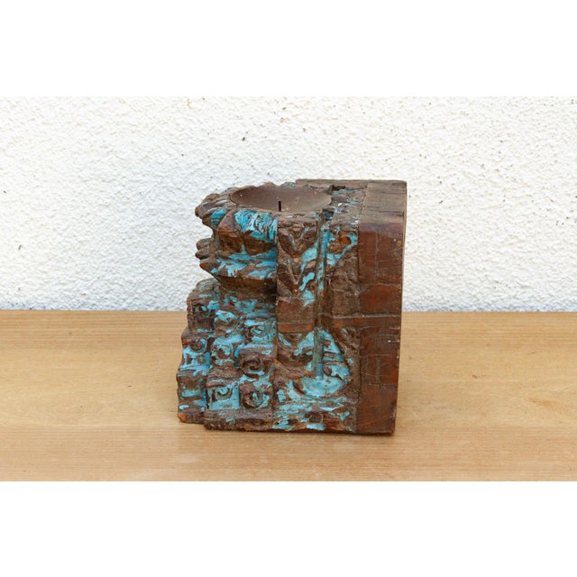 Antique Jodhpur Blue Corbel Candle Holder For Sale In Los Angeles - Image 6 of 8