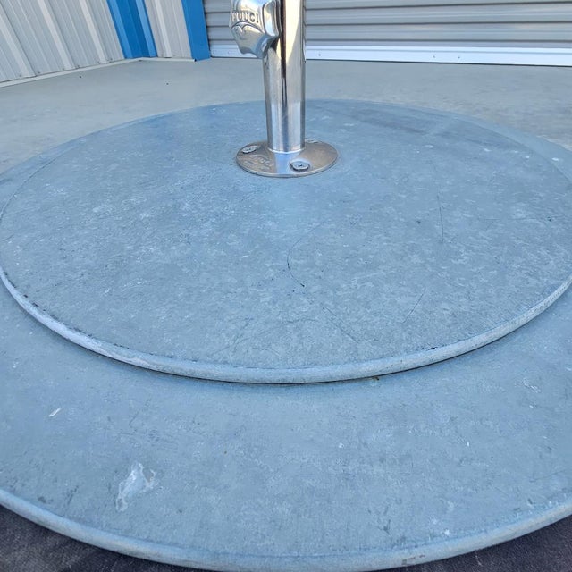 2020s Tuuci Free-Standing Galvanized Steel Round Master Umbrella Base Stand 130 Lb. For Sale - Image 5 of 12