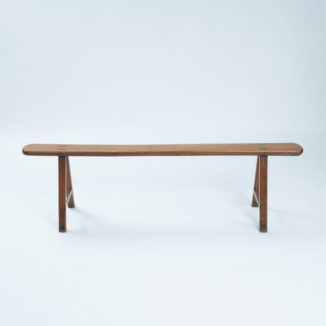 Art Deco French Bench in Oak, 1930s For Sale - Image 6 of 17