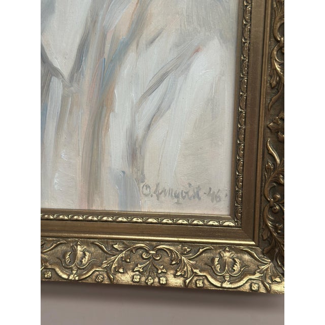 P. O. Linquist, Portrait of a Girl, 1946, Oil on Panel, Framed For Sale - Image 17 of 18