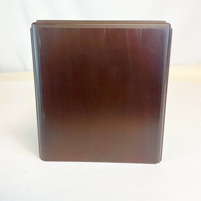 Brown 1980s Vintage Traditional Wood Tissue Box Cover For Sale - Image 8 of 9