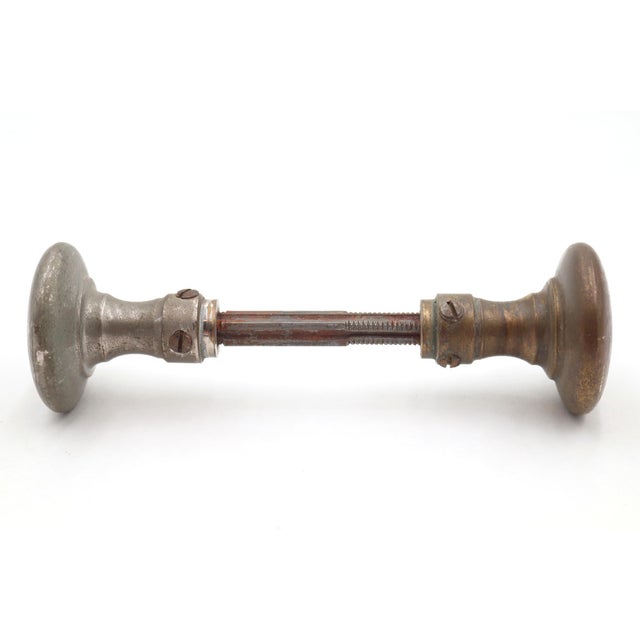 Mid 20th Century Mid 20th Century Traditional Brass Passage Door Knob Set For Sale - Image 5 of 9