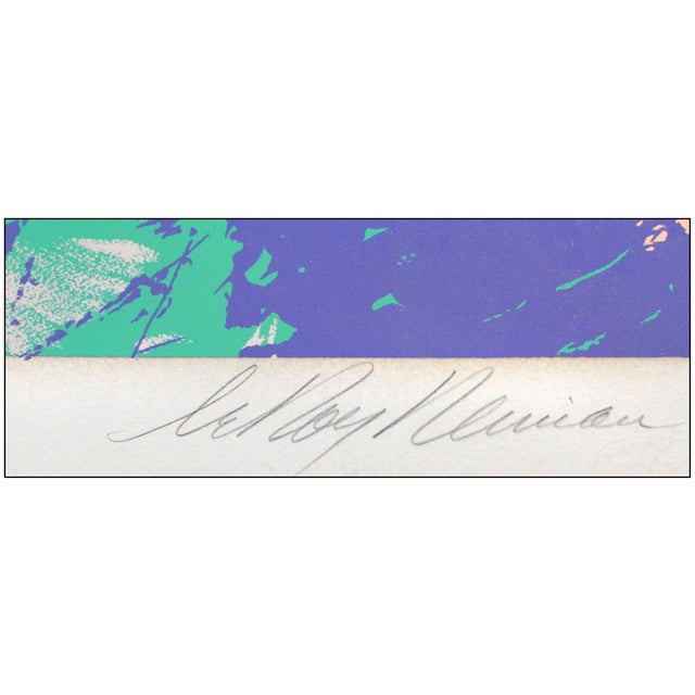 Leroy Neiman Mid 20th Century Winter Olympic Skiing Modern Yellow Serigraph LeRoy Neiman For Sale - Image 4 of 6
