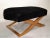 1990s 1990 Donghia Versailles Black Mohair Blonde Wood Stool Bench Ottoman John Hutton For Sale - Image 5 of 12