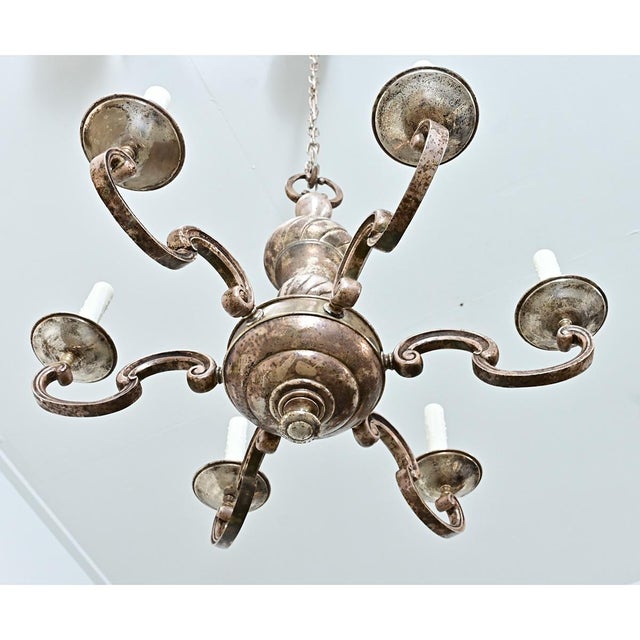 Metal Early 20th Century French Bronze Chandelier For Sale - Image 7 of 11