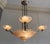 Metal Art Deco Chandelier in Salmon-Colored Sandblasted and Polished Clear Glass from Muller Frères For Sale - Image 7 of 18