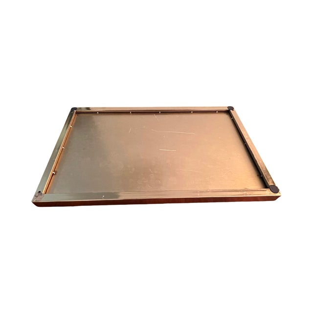 Brass Gold Plated Black Glass Bed Serving Tray Regency Modern Liquor Bar For Sale In Palm Springs - Image 6 of 7