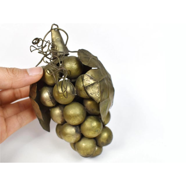 Brass Antique Brass Fruits and Gourd Model Figurines Ornaments With Wall Hanging Rack Decor - 7 Pieces For Sale - Image 8 of 12