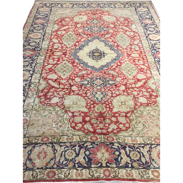 Vintage Circa Lightly Distressed Sivas Area Rug 6'6 X 9' For Sale - Image 9 of 9