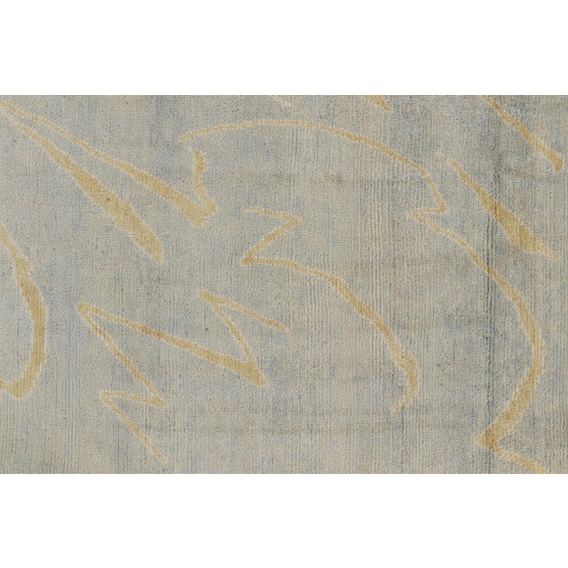 Rug & Kilim’s French Art Deco Style Rug in Blue With Yellow Geometric Patterns For Sale In New York - Image 6 of 8