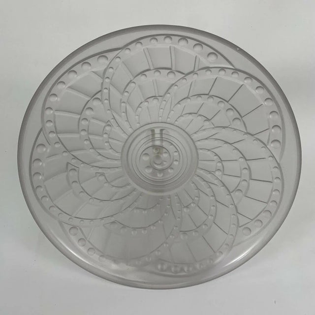 Large Art Deco Frosted Glass Bowl Modele Arc by Jacques Landier, 1930s For Sale - Image 10 of 10