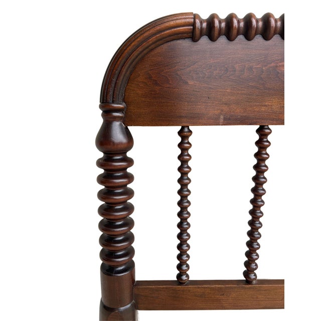 Antique Jenny Lind Spool & Spindle Matching Twin Headboard & Footboard For Sale - Image 15 of 16