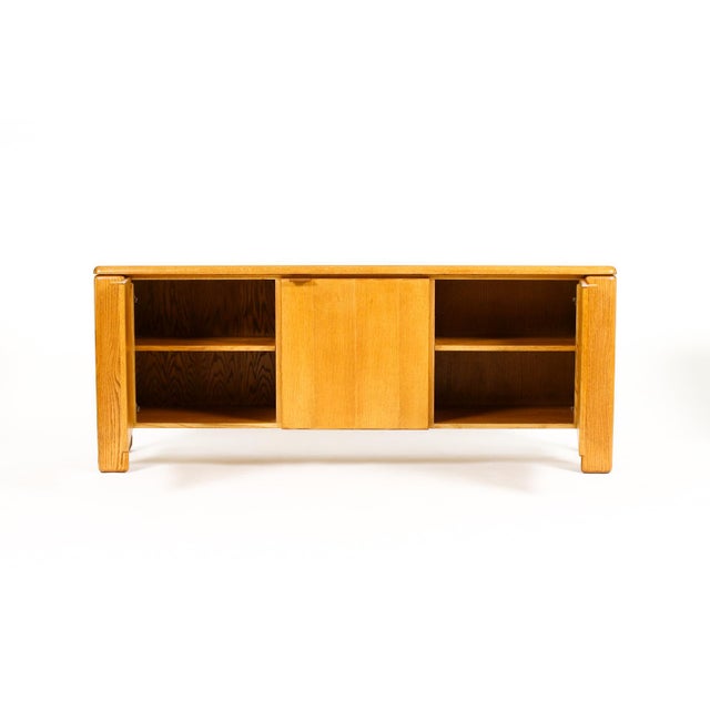 1970s Vintage Mid Century 70’s Chunky White Oak Credenza Sideboard — Glenn of California For Sale - Image 5 of 12