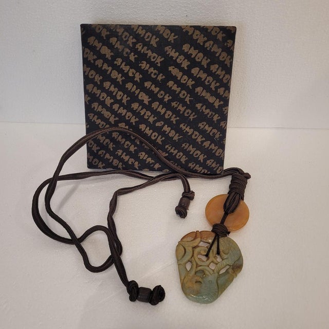 Chinese Jade, Agate and Silk Necklace For Sale - Image 3 of 18