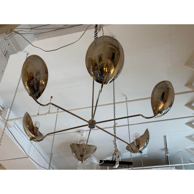 Mid-Century Modern NauticalMart Mid-Century Modern Perforated Sputnik Chandelier For Sale - Image 3 of 12