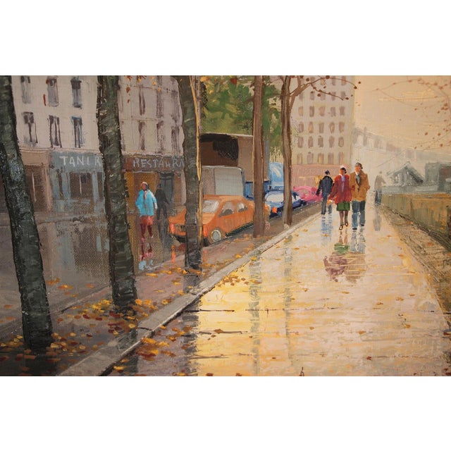 Antonio Rus, Paris Riverbank Street Scene, 21st Century, Oil on Canvas, Framed For Sale - Image 5 of 11