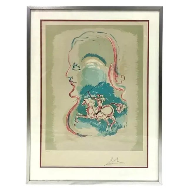 Green Salvador Dali "Dream of a Horseman" Lithograph For Sale - Image 8 of 8