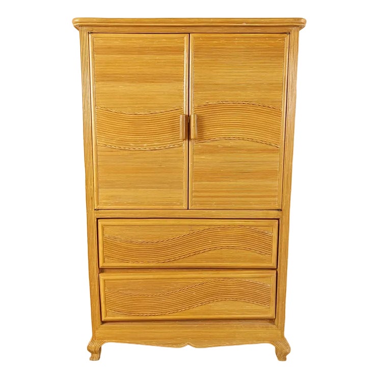 Vintage Pencil Reed Cabinet, 1970s | Chairish