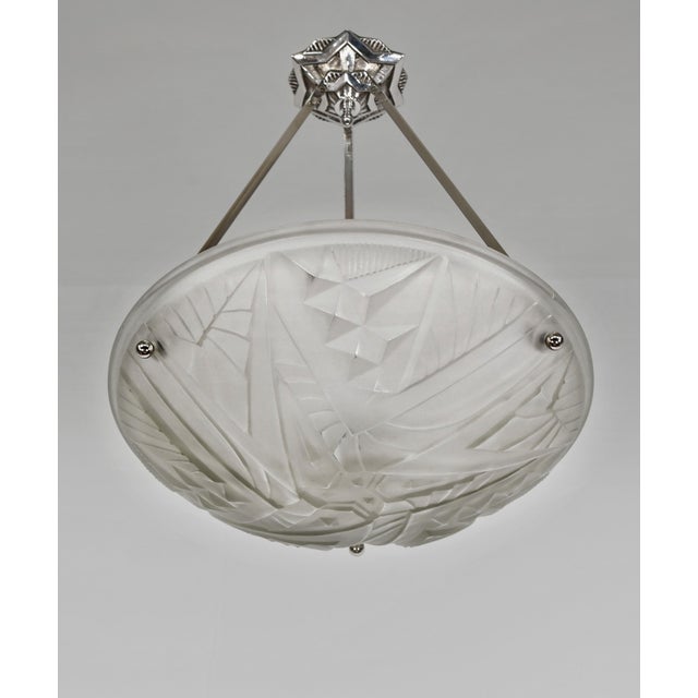 1930s Maynadier & Noverdy French Art Deco Pendant Light 1930s - 2 Available For Sale - Image 5 of 8