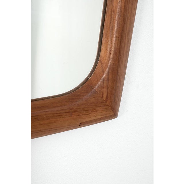 Wood Danish Teak Mirror For Sale - Image 7 of 10
