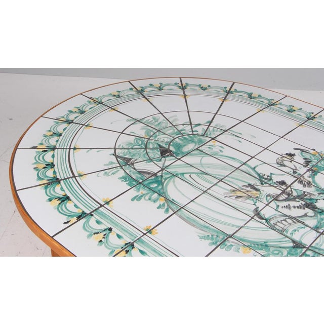 1970s Vintage Sofa Table in Pine and Painted Tiles by Bjørn Wiinblad, 1970s For Sale - Image 5 of 8