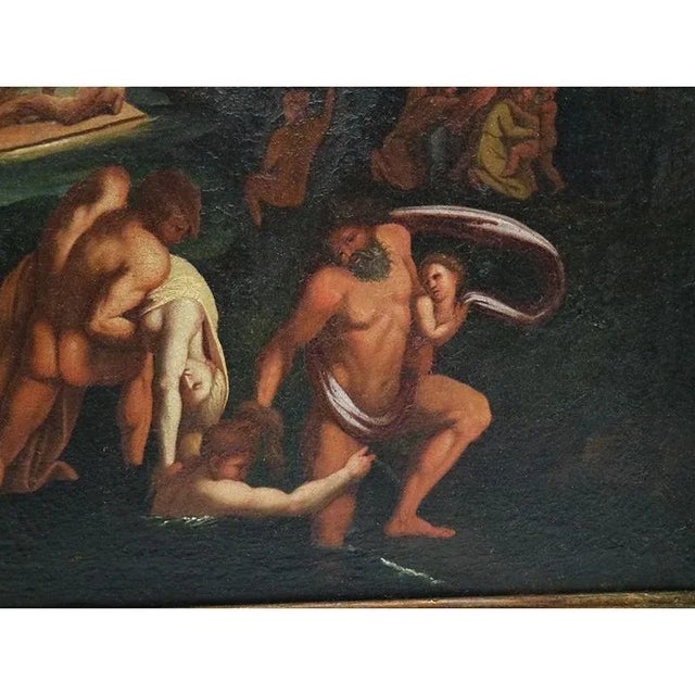 Bolognese School Artist, Scene with Naked Characters in Hell, 1600s, Oil on Canvas For Sale - Image 7 of 10
