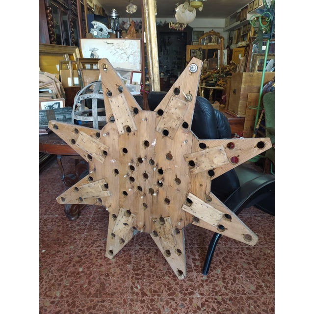 Wood Luminous Star with Eight Tips, Italy, 1940s For Sale - Image 7 of 9