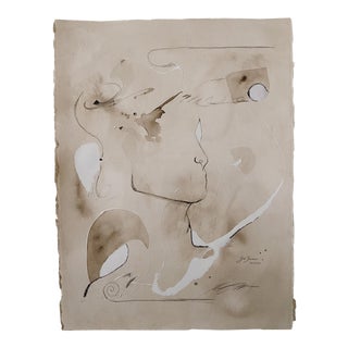 “Keeping Your Head Up” Contemporary Abstract Mixed-Media Drawing by Joe Turner For Sale