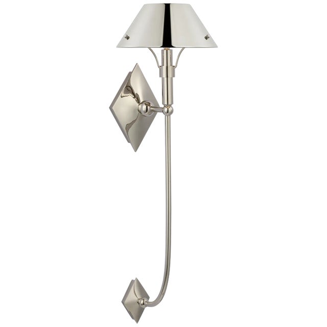 Turlington XL Sconce in Polished Nickel with Polished Nickel Shade Designer: Thomas O'Brien Height: 30" Extension: 9.75"...