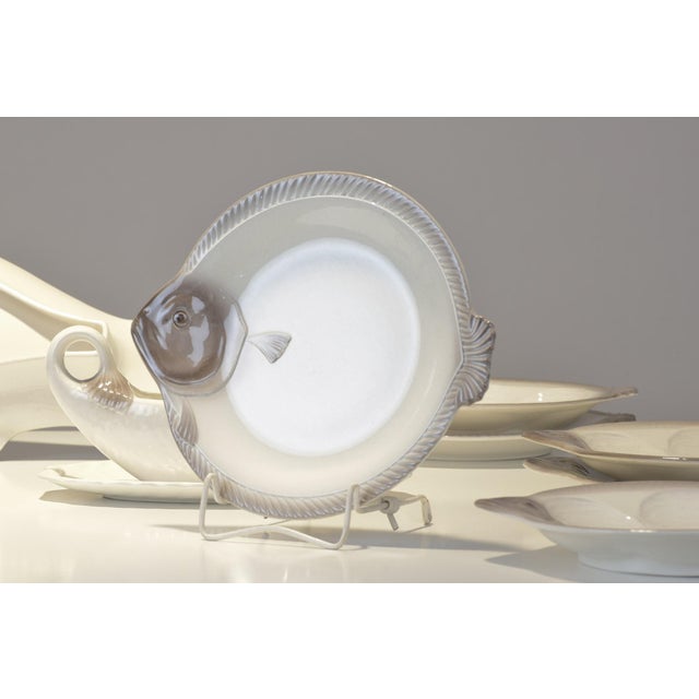 Fish Service by Adolph Müller for Wächtersbach Steingutfabrik, Germany, 1901, Set of 22 For Sale - Image 5 of 13