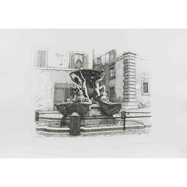 Fountain of the Turtles is an artwork realized by Giuseppe Malandrino. Print in etching technique on paper. Hand-signed by...