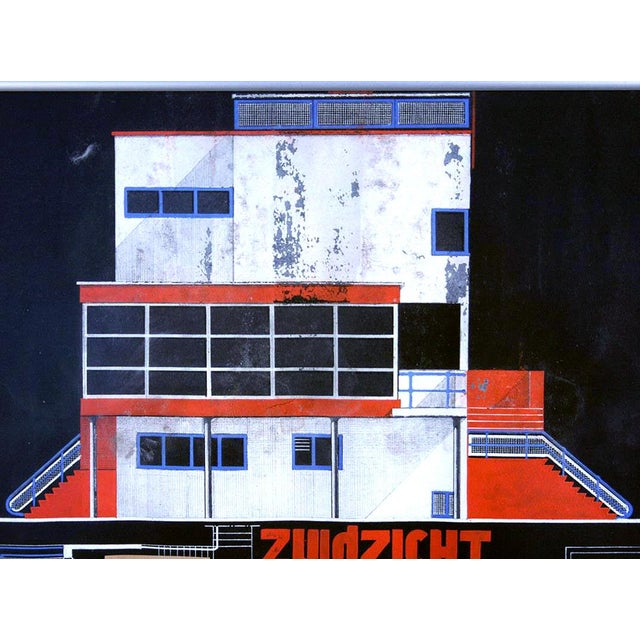 Marcel Seger, Bauhaus Villa Project Blue Print and Perspective, 1932, Charcoal & Pastel & Paper, Framed For Sale - Image 17 of 18