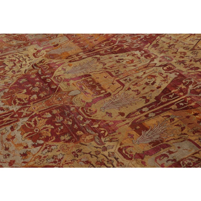 Rug & Kilim Rug & Kilim’s Modern Classics Rug in Gold and Crimson Traditional Floral Patterns For Sale - Image 4 of 8