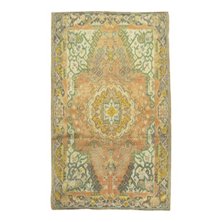 Soft Orange Oushak Rug For Sale