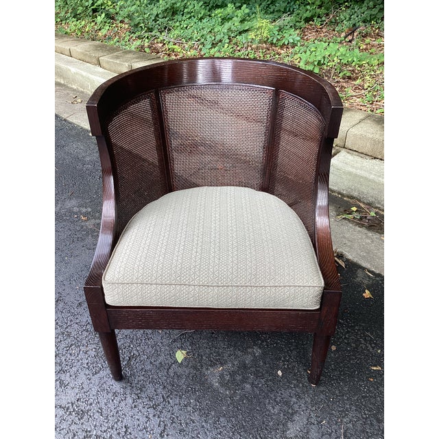 Dessin Fournir Late 20th Century Dessin Fournir Art Deco Style Cane Accent Chairs – Pair For Sale - Image 4 of 14