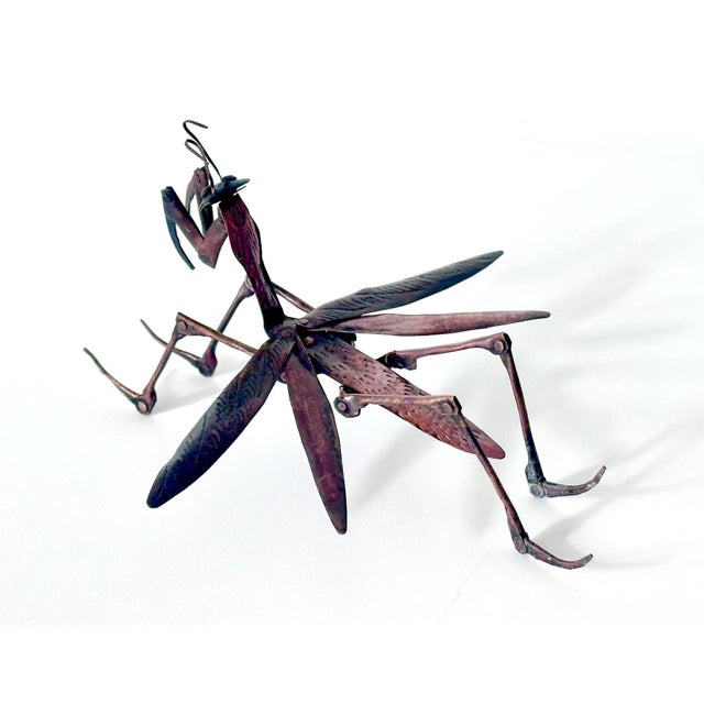 Metal Japanese Articulate Praying Mantis Jizai Okimono Myochin Hiroyoshi Meiji For Sale - Image 7 of 10