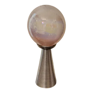 1980s Polished Aluminum Tower and Glass Globe Table / Floor Lamp