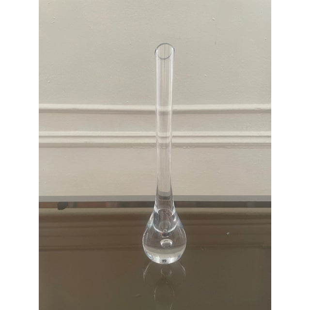 Pair of Vintage Mid 20th Century Mats Jonasson Art Glass Bud Vases Signed For Sale - Image 9 of 13