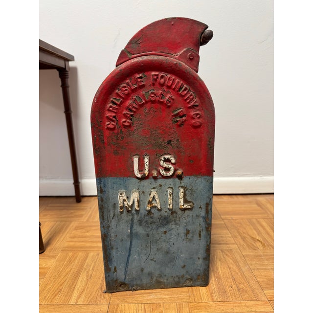 Antique u.s. Mail Cast Iron Street Collection Box — Carlisle Foundry Co., Carlisle Pa, C. Late 19th Century For Sale - Image 4 of 12