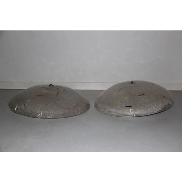 Vintage Murano Glass Multicolored Ceiling Lamps, 1970s, Set of 2 For Sale - Image 3 of 8