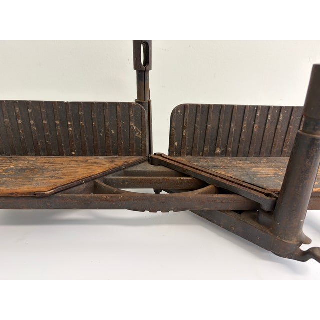 Metal Antique Wooden & Cast Iron Miter Box – Adjustable Carpenter’s Tool For Sale - Image 7 of 17