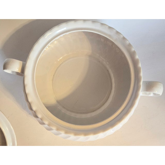 1970s White Ironstone Lidded Casserole For Sale - Image 5 of 15